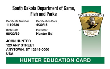 southdakota hunting card