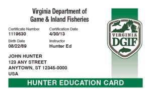 Virginia DGIF Hunter Education License